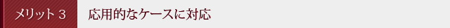 メリット3　応用的なケースに対応